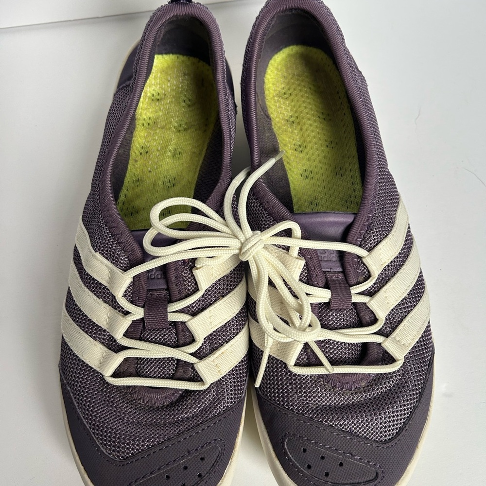 Adidas Purple and Cream Women's Climacool Boat Sleek Shoes size 8